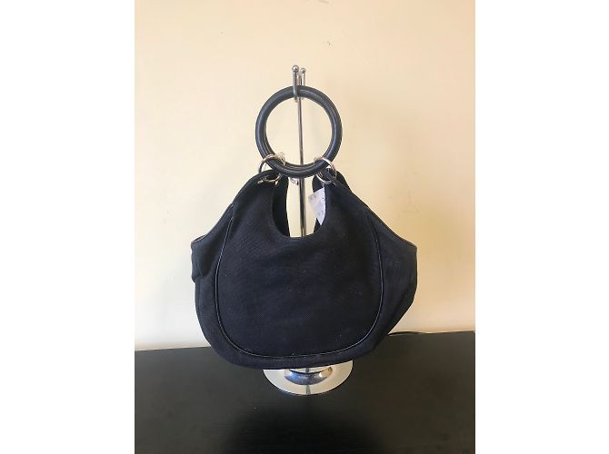 Bolsa Chloé de linho preto com detalhes em contas - vista 5