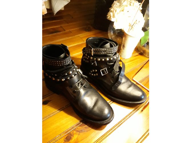 Botines de piel negra Yves Saint Laurent 38 Negro - vista 3