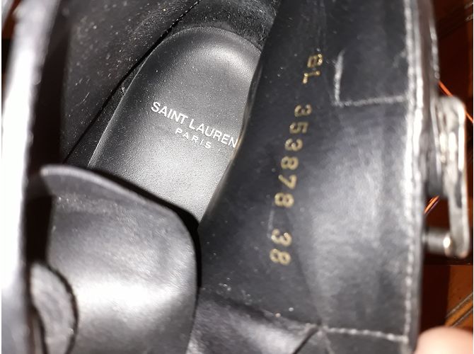 Botines de piel negra Yves Saint Laurent 38 Negro - vista 7