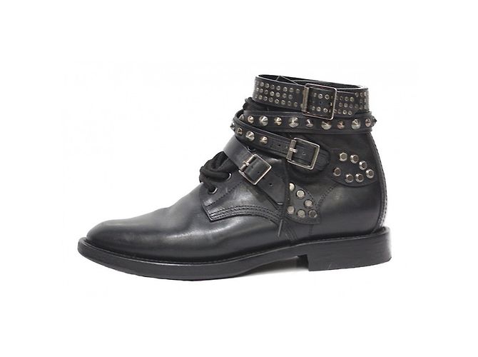 Botines de piel negra Yves Saint Laurent 38 Negro - vista 8