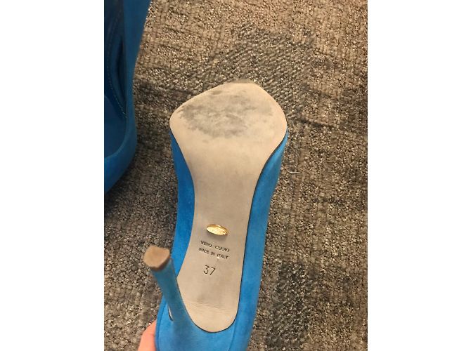 Sergio Rossi Pumps aus Hirschleder Blau Grösse 37 - Ansicht 4