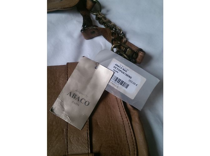 Borsa a tracolla Abaco Octopus in pelle taupe Marrone chiaro - vista 14