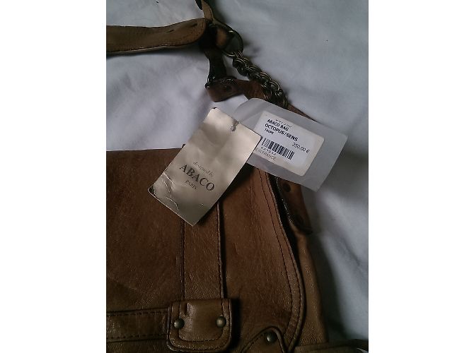Borsa a tracolla Abaco Octopus in pelle taupe Marrone chiaro - vista 15