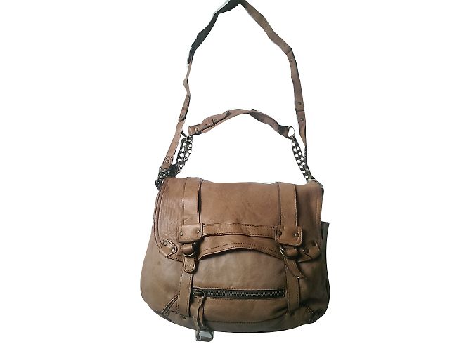 Borsa a tracolla Abaco Octopus in pelle taupe Marrone chiaro - vista 2