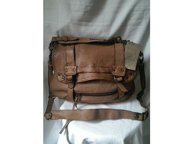 Borsa a tracolla Abaco Octopus in pelle taupe Marrone chiaro - vista 4