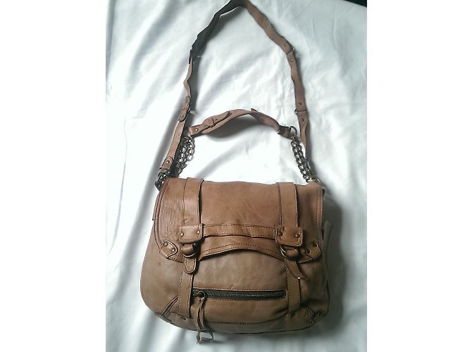Borsa a tracolla Abaco Octopus in pelle taupe Marrone chiaro - vista 9