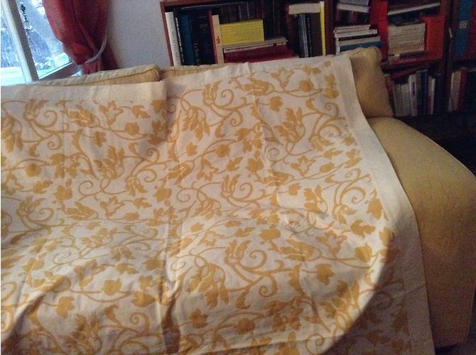Autre Marque Plaid en coton à carreaux jaune 173 cm - vue 3