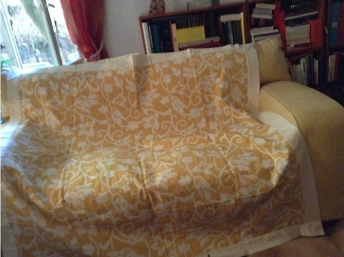Autre Marque Plaid en coton à carreaux jaune 173 cm - vue 5