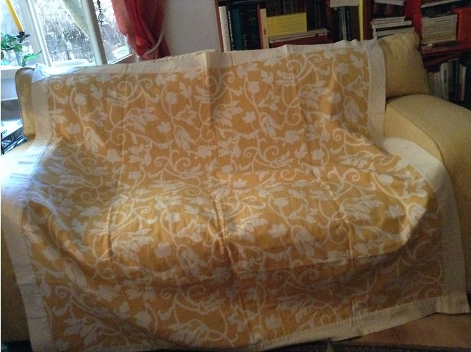 Autre Marque Plaid en coton à carreaux jaune 173 cm - vue 6