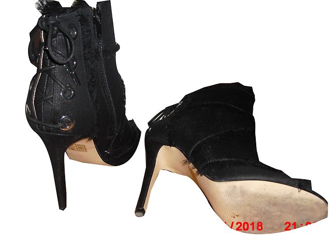 Stivaletti Guess Pastora Peep-Toe in pelle nera Nero - vista 2