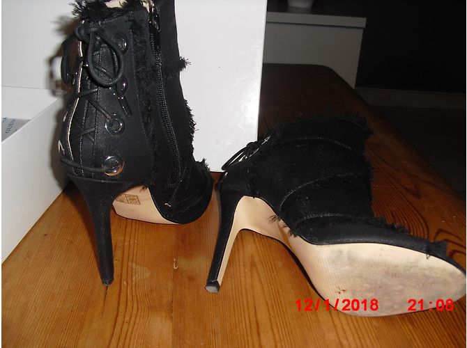Stivaletti Guess Pastora Peep-Toe in pelle nera Nero - vista 5