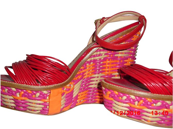 Sandali con zecca Moschino Cheap And Chic in pelle rossa Rosso - vista 2