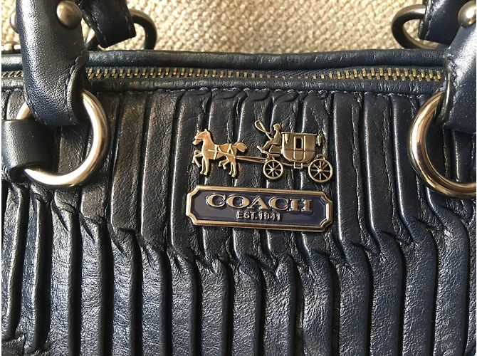 Coach Handtasche Navy Blau Leder - Ansicht 5