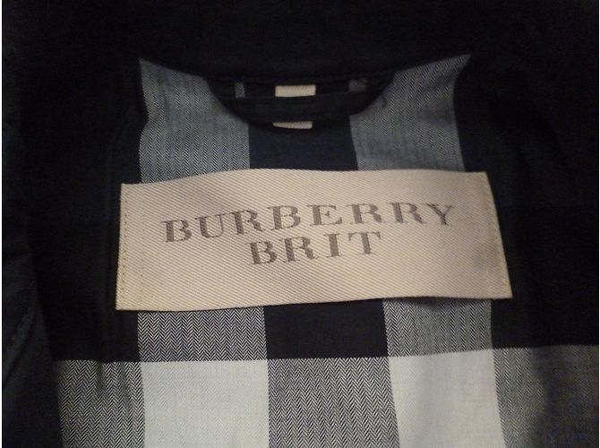 Gabardina Burberry Brit Azul Marino de Algodón Talla 36 - vista 4