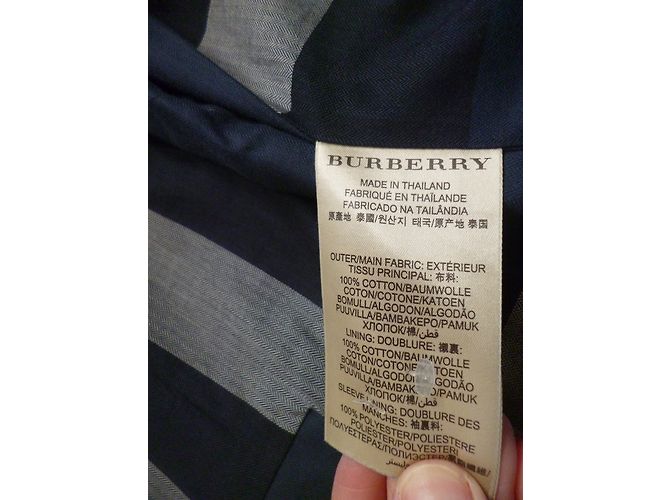 Gabardina Burberry Brit Azul Marino de Algodón Talla 36 - vista 6