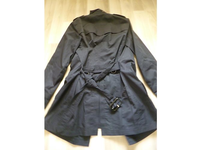 Gabardina Burberry Brit Azul Marino de Algodón Talla 36 - vista 9