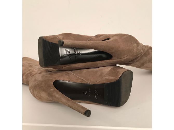 Botas Nando Muzi de gamuza beige - vista 4