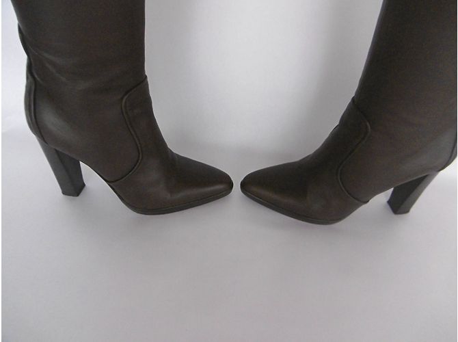 Hermès Bottes Marron foncé - vue 12