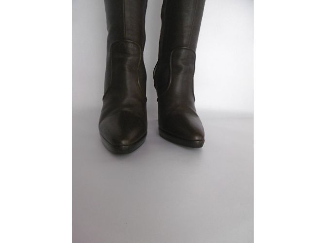 Hermès Bottes Marron foncé - vue 9