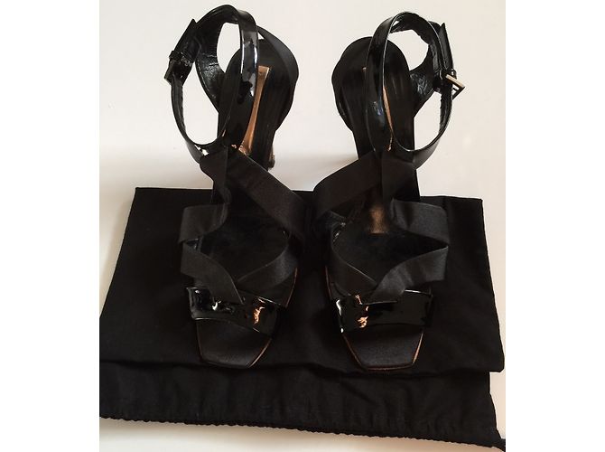Sandali Rupert Sanderson in vernice e raso nero 39.5FR - vista 9