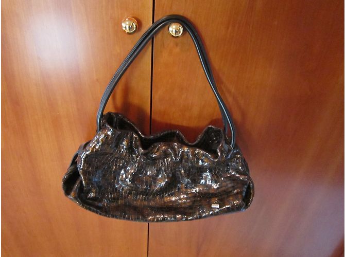 Borsa a spalla La Bagagerie in pelle nera Nero - vista 3