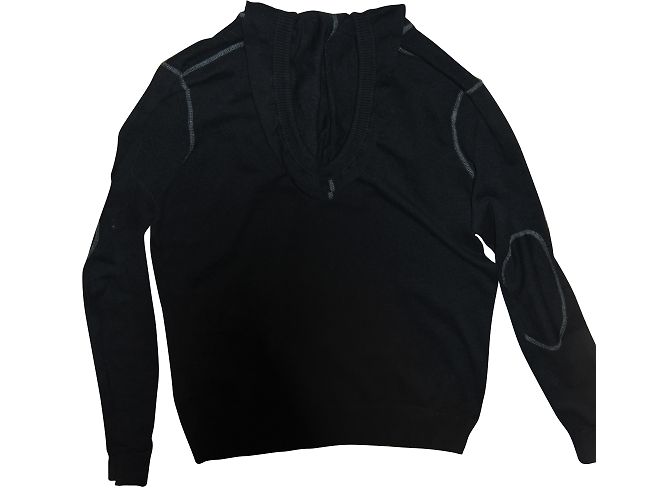 Calvin Klein Jeans Kapuzenpullover Schwarz Seide Baumwolle Kaschmir L - Ansicht 2