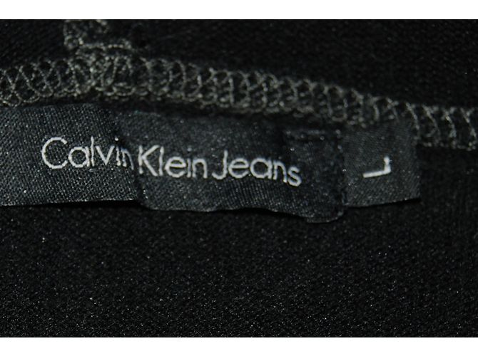 Calvin Klein Jeans Kapuzenpullover Schwarz Seide Baumwolle Kaschmir L - Ansicht 3