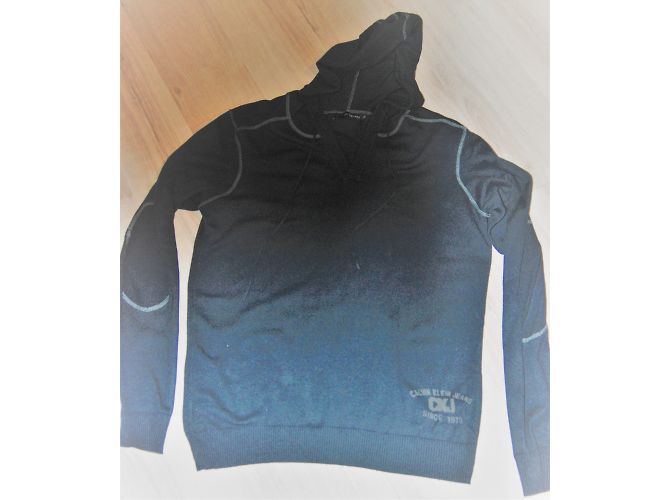 Calvin Klein Jeans Kapuzenpullover Schwarz Seide Baumwolle Kaschmir L - Ansicht 6