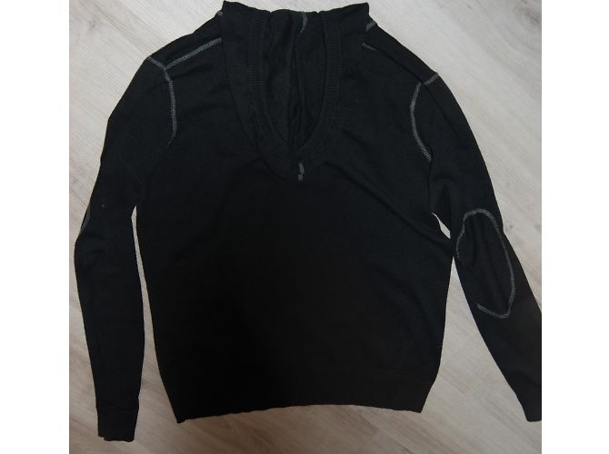 Calvin Klein Jeans Kapuzenpullover Schwarz Seide Baumwolle Kaschmir L - Ansicht 8
