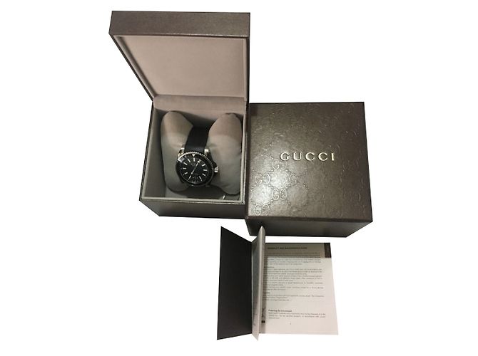 Autre Marque Relógio Gucci YA136204 de Quartzo Pulseira de Borracha Preta Preto - vista 2