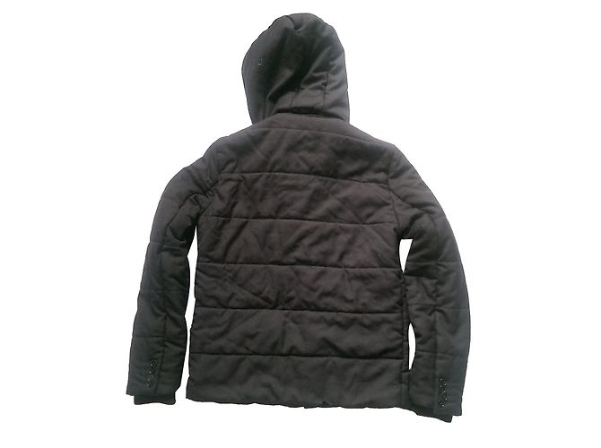 Sandro Parka Coat Blue Wool Polyester - view 2