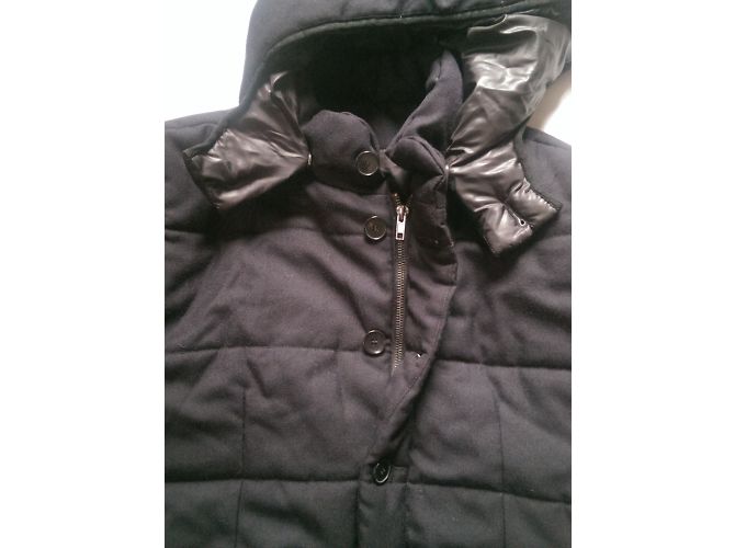 Sandro Parka Coat Blue Wool Polyester - view 7