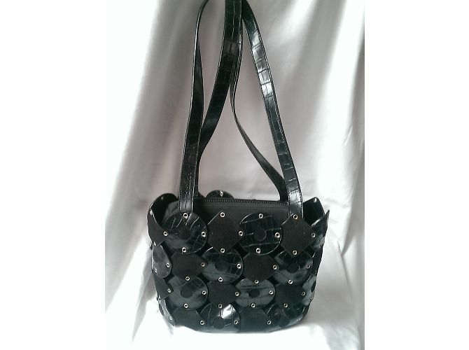 Borsa Braccialini in pelle sintetica nera effetto coccodrillo Nero - vista 3