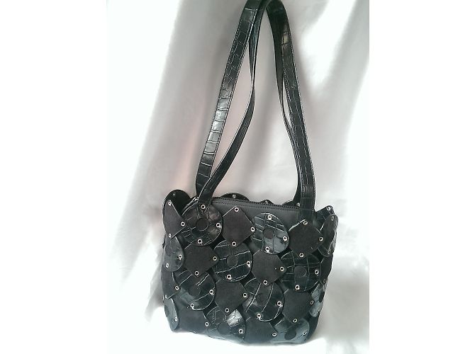 Borsa Braccialini in pelle sintetica nera effetto coccodrillo Nero - vista 4