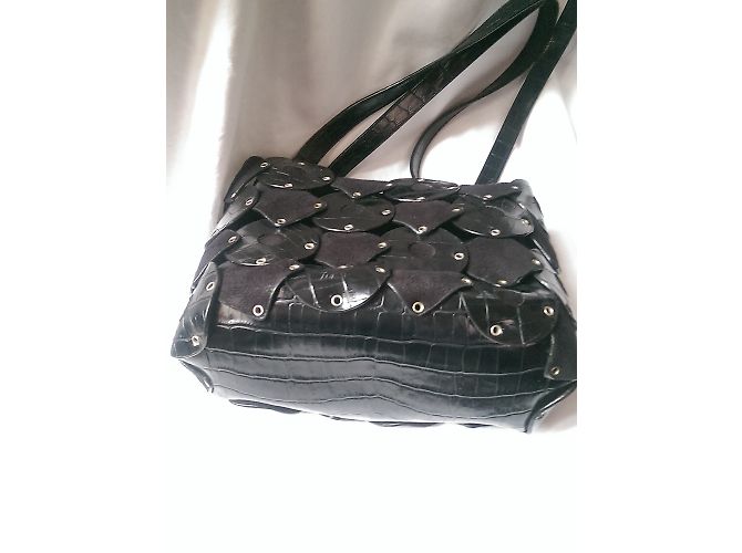 Borsa Braccialini in pelle sintetica nera effetto coccodrillo Nero - vista 5