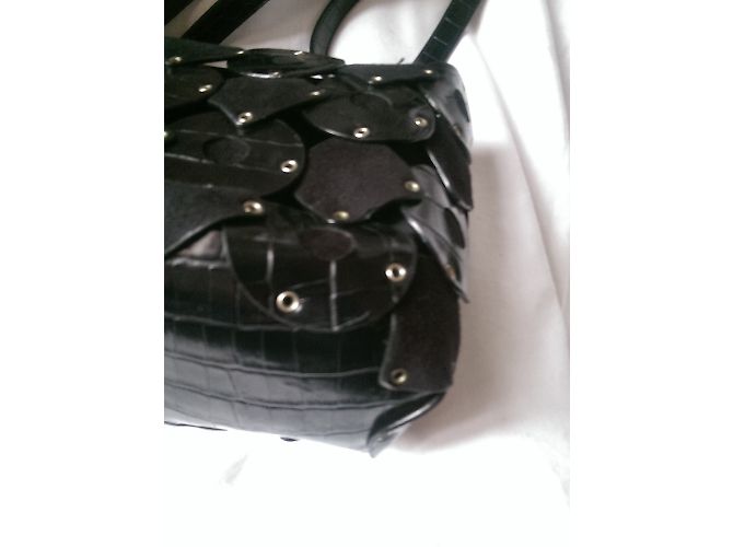 Borsa Braccialini in pelle sintetica nera effetto coccodrillo Nero - vista 8