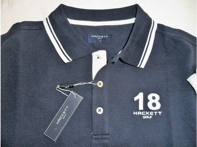 Hackett London Polo da uomo blu scuro e bianca Hackett nuova di zecca Bianco - vista 7