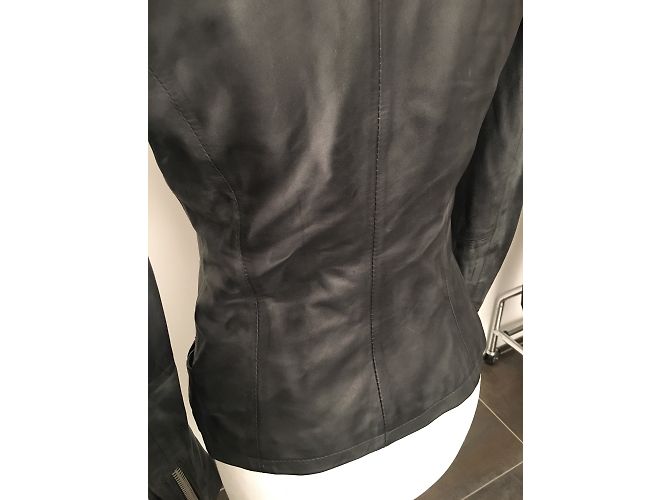 Autre Marque Zen Biker Jacket Black Leather with Silver Studs - view 8