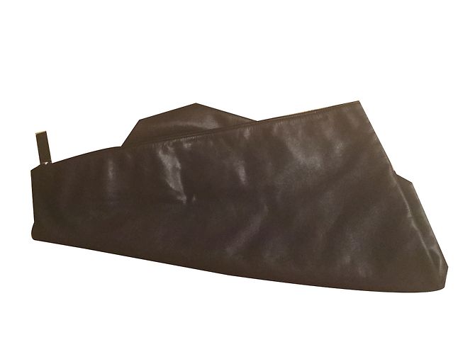 Clutch asimmetrica Jil Sander in pelle blu - vista 2
