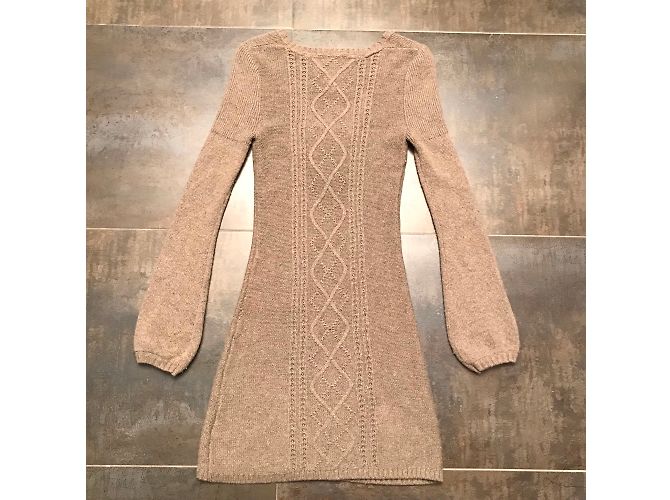 Tommy Hilfiger Kleid Taupe Seide Wolle Viskose S - Ansicht 5