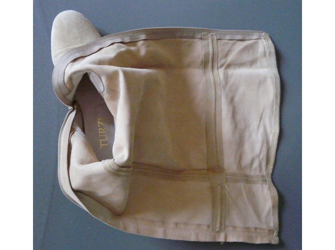 Autre Marque Botas altas de ante beige dorado TURZI - vista 3