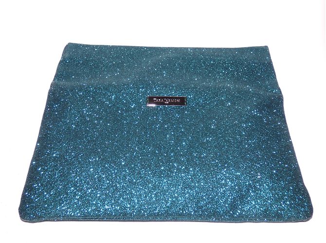 Tara Jarmon Green Glitter Clutch Bag - view 11