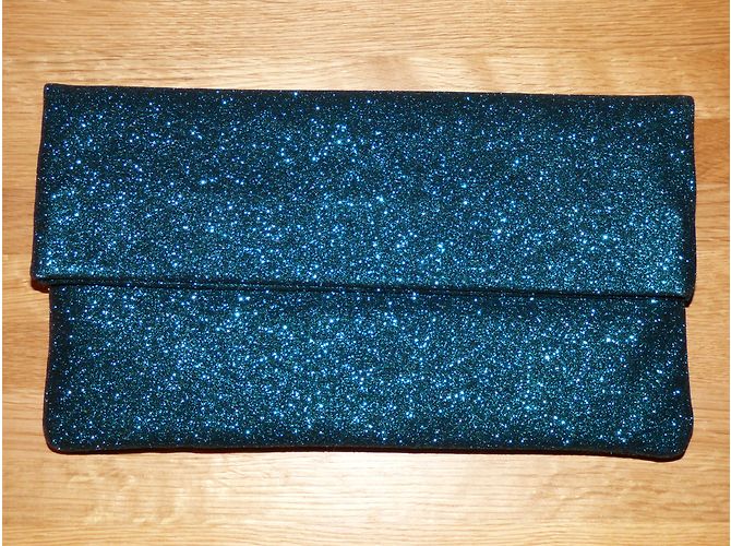 Tara Jarmon Green Glitter Clutch Bag - view 16