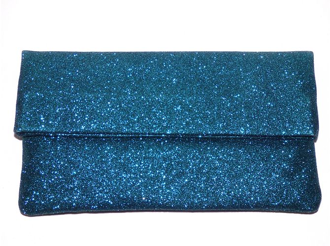 Tara Jarmon Green Glitter Clutch Bag - view 2