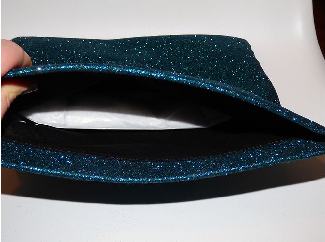 Tara Jarmon Green Glitter Clutch Bag - view 9