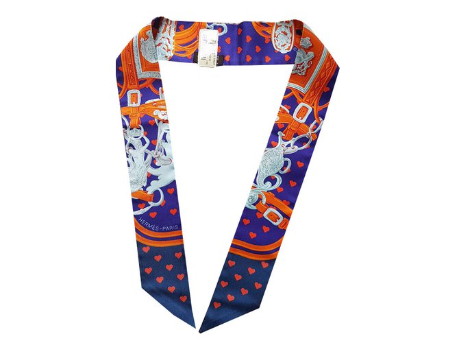 Hermès Hermes Silk Twilly Scarf Purple ref.57164 - Joli Closet