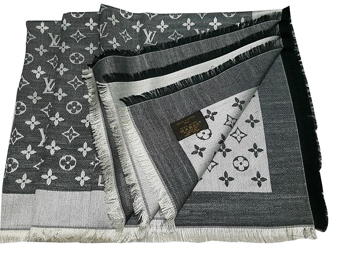 Louis Vuitton Bufanda clásica del monograma Negro - vista 2