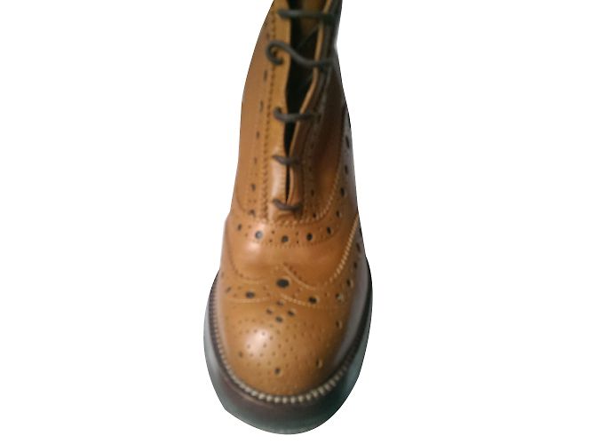 Botines de cuña Acne en cuero marrón camel Castaño - vista 2