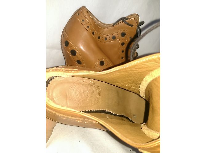 Botines de cuña Acne en cuero marrón camel Castaño - vista 5