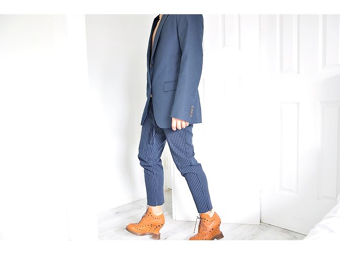 Botines de cuña Acne en cuero marrón camel Castaño - vista 8